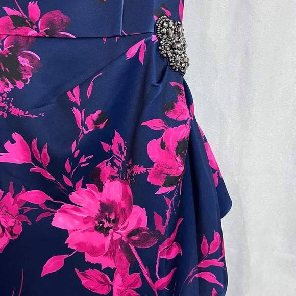 Alex Evenings Floral Off Shoulder Side Ruched Dress Size 8 NWOT - Picture 7 of 7